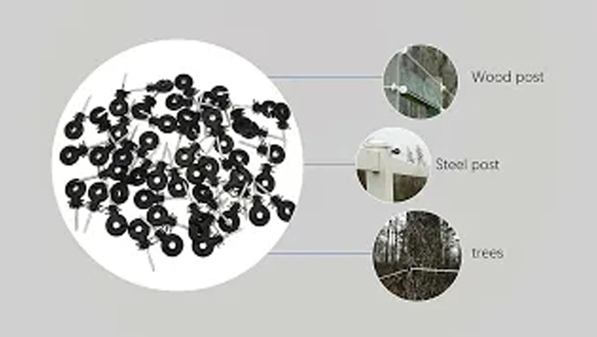 Elektrische Zaun isolatoren Drahtrinder-Schafholz-Schraub isolierung auf dem Bauernhof