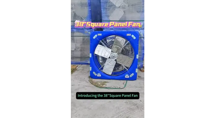 Video-Präsentation des 38-Zoll-Quadrat-Panel-Lüfters 1
