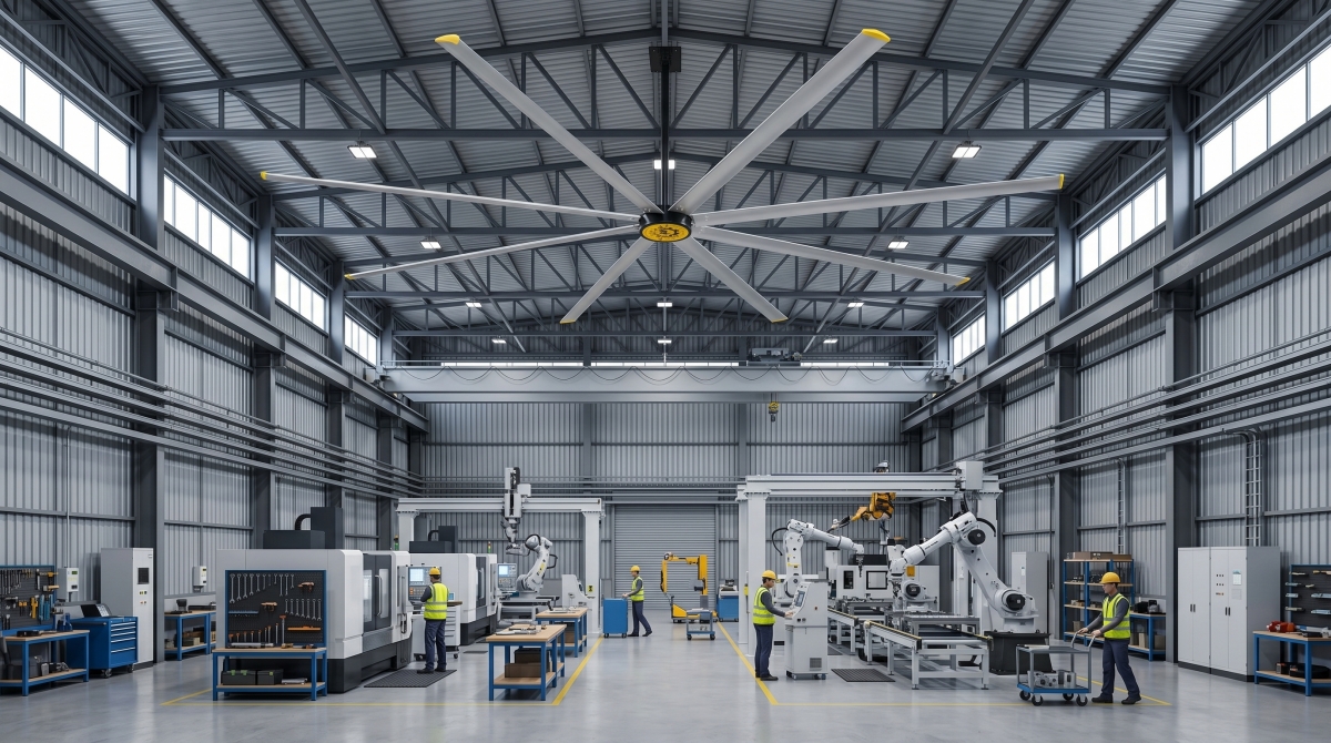 hvls-industrie-deckenventilator-lagerbelüftung hvls-industrie-deckenventilator-lagerbelüftung